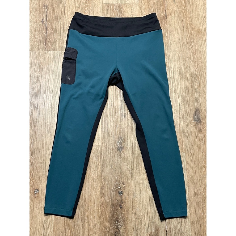 Backcountry Womens XL On The Go Teal Black Cargo Pocket Yoga Pants BCCZ2DD‎